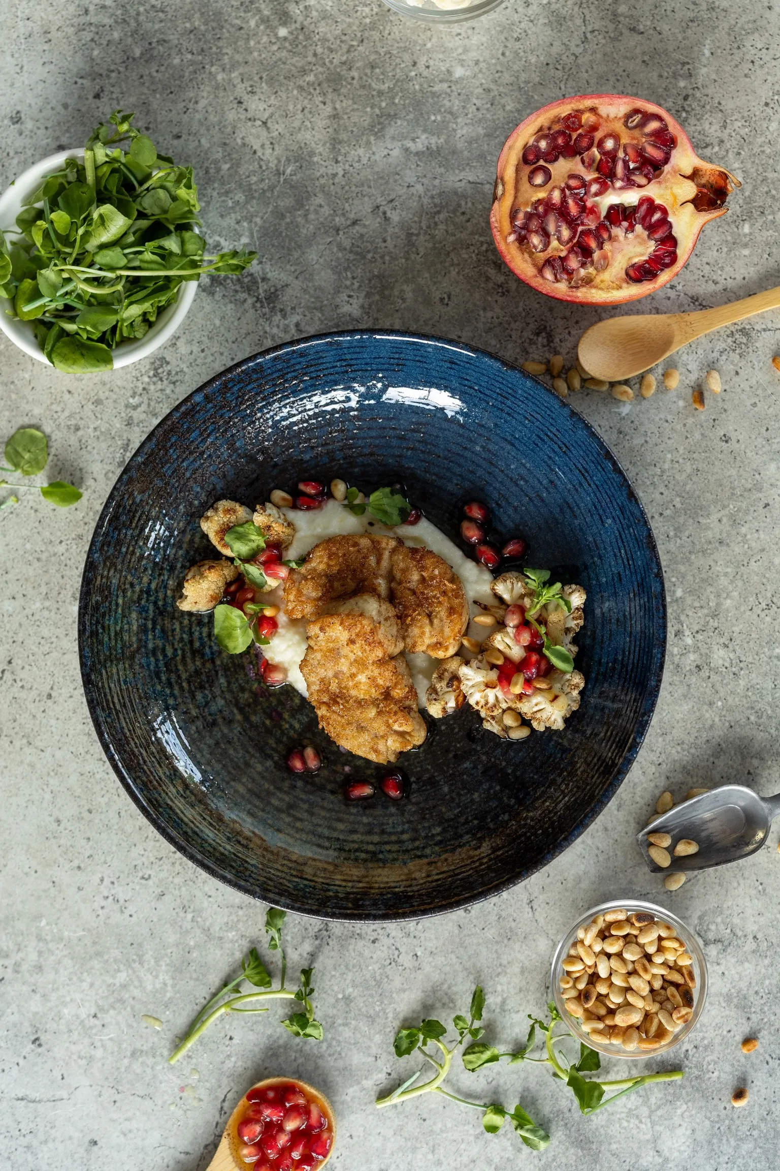 Geroosterde bloemkool met granaatappel